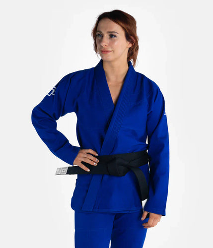 Kimono BJJ (GI) Progride a Academia Mulher - Blue -Braça Branca incluída