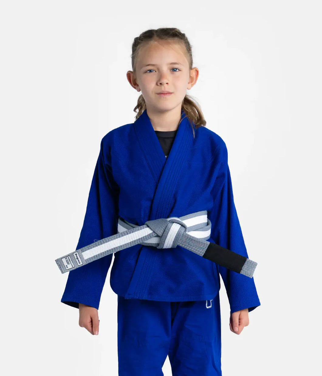 Kimono BJJ (GI) progressait les enfants de l'Académie - Blue-blanc Cinturon inclus