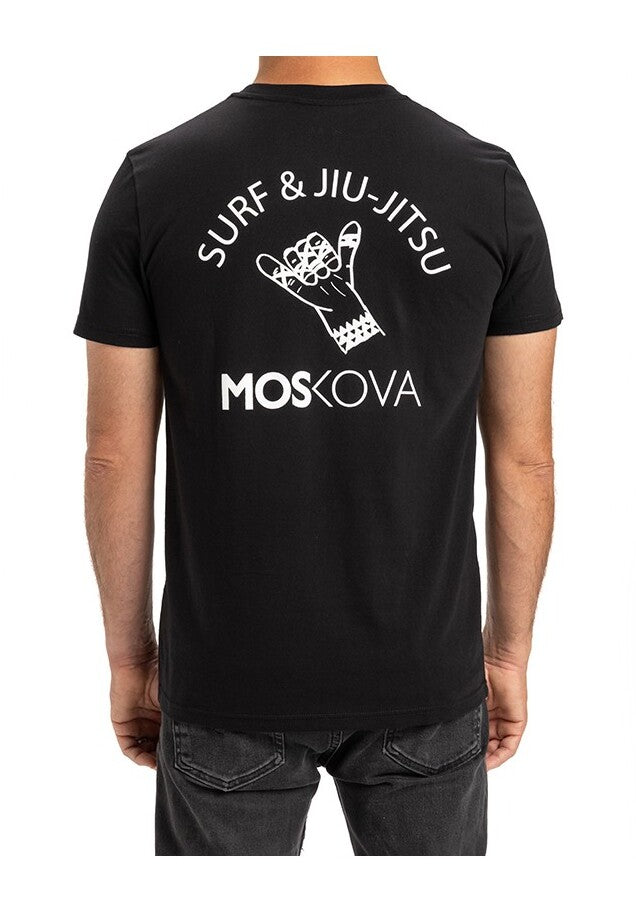 Moskova Tee Back BJJ Shaka-Negro Blanco